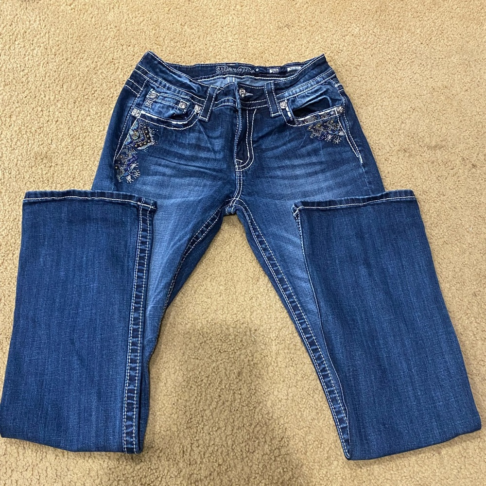 MissMe jeans boot cut 29 waist 34 long inseam